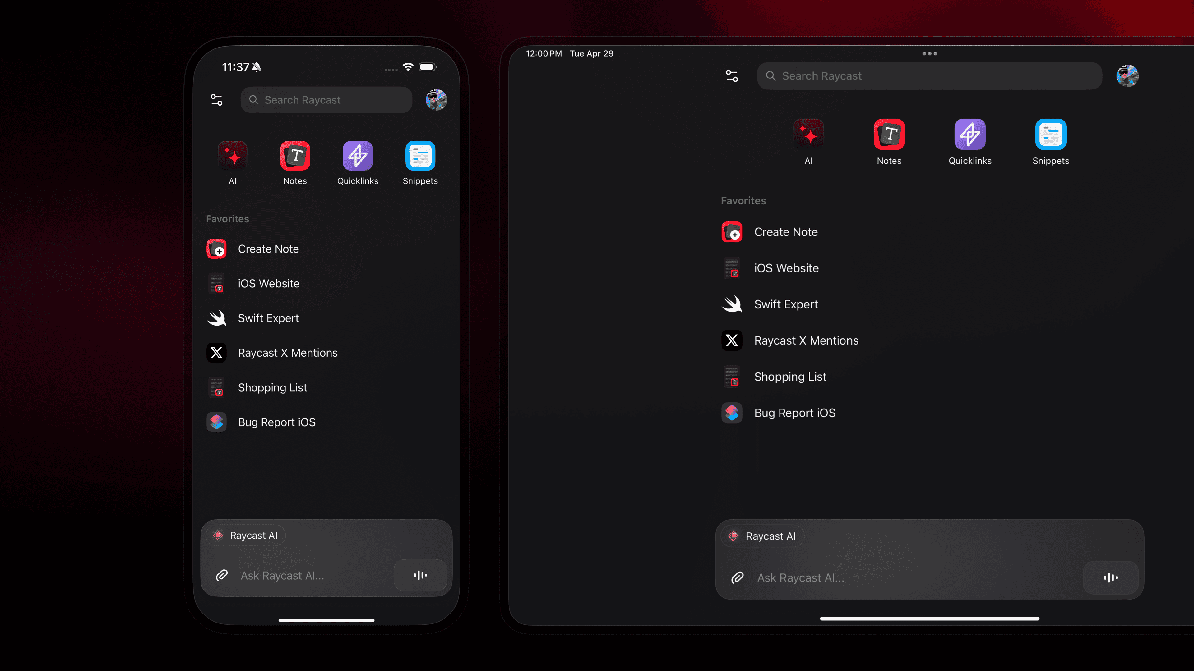Raycast — Raycast on iOS and iPadOS