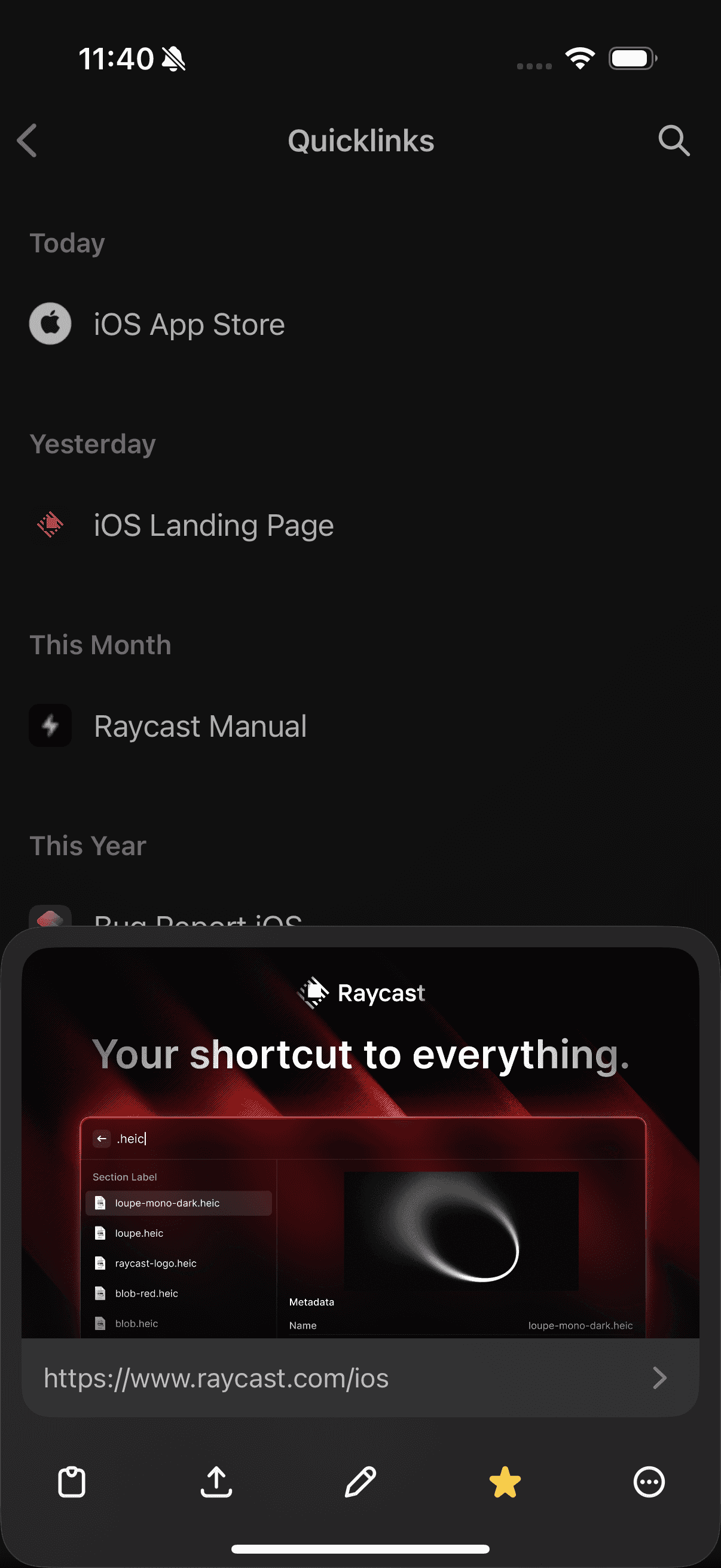 Raycast — Raycast Quicklink Detail