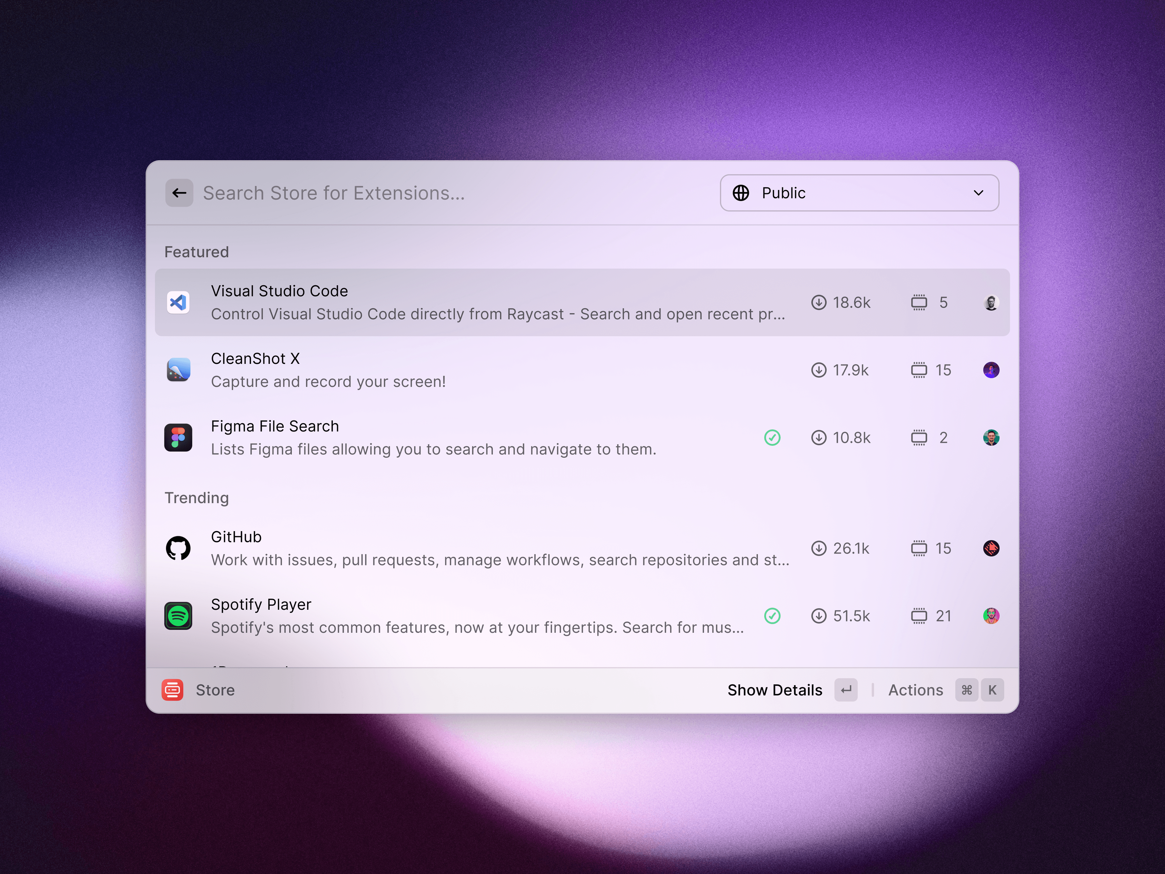 Raycast — Raycast Extension Store